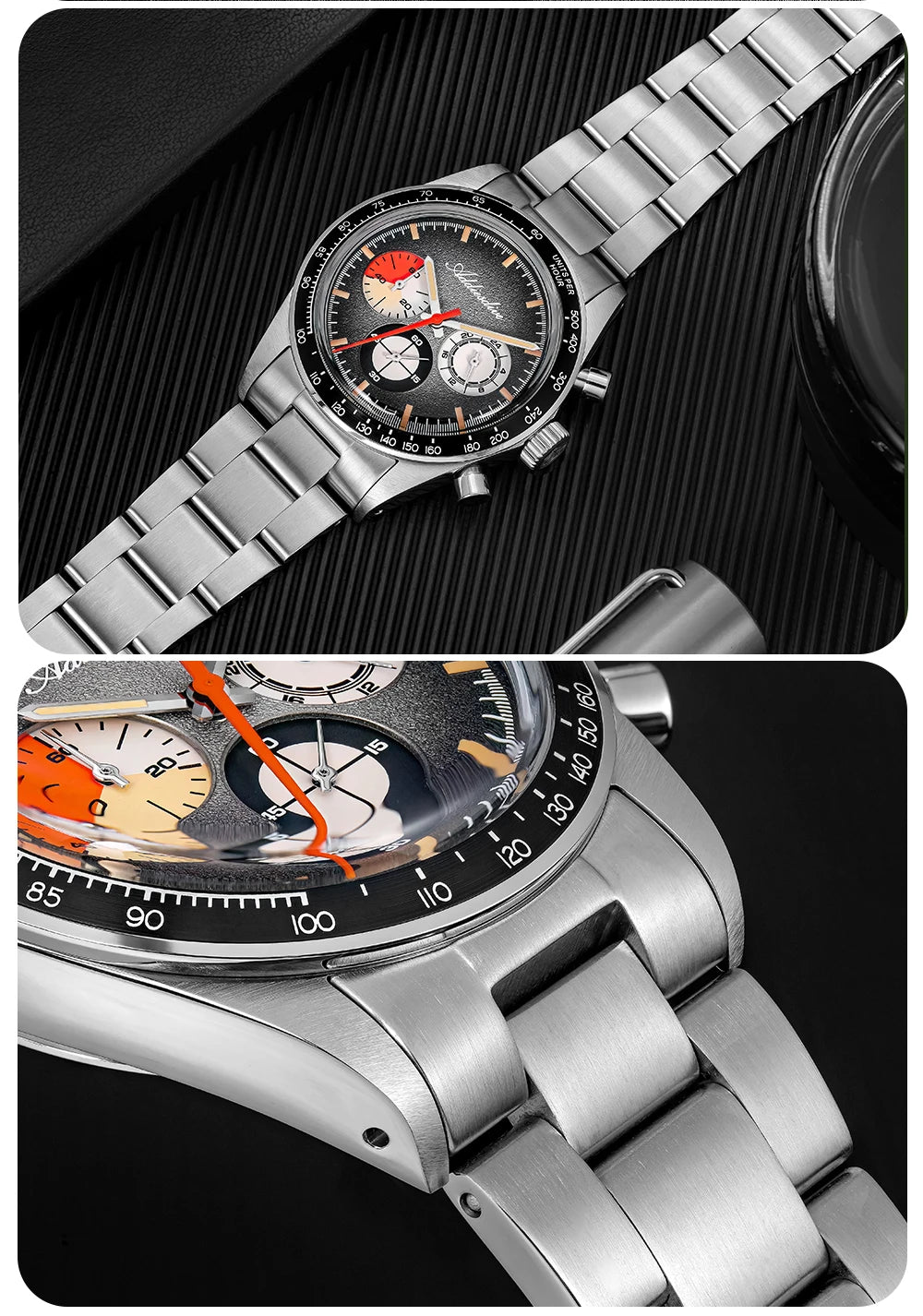 ADDIESDIVE Top Brand AD2551 Chronograph Watch C3 Super Luminous 316L Stainless Steel 10Bar Waterproof 0S20 Movement Men's Watch