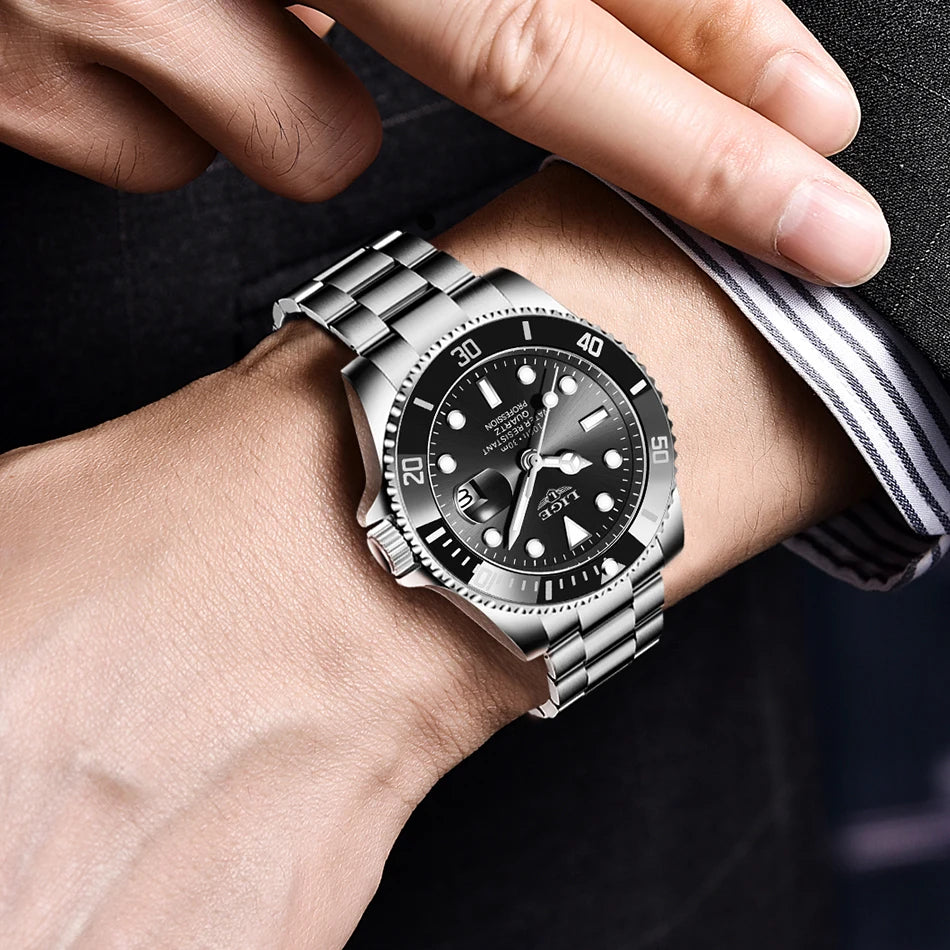 LIGE Herrenuhr – Quarz-Chronograph, wasserdicht, lässiger und professioneller Stil, luxuriöses Modeaccessoire einer renommierten Marke.