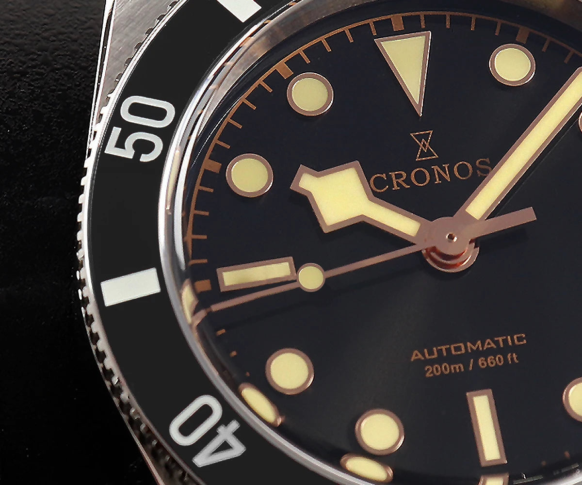 Cronos Luxury Men Watch 37mm Diver BB54 Vintage Automatic Wristwatches Female End Links Sapphire 20 Bar L6033