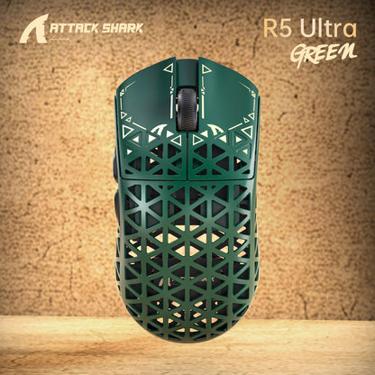 ATTACK SHARK R5 ULTRA Wireless Gaming Mouse - 8K Polling,PAW3950MAX Sensor,42,000 DPI,Carbon Fiber Ultra-Light for Pro Esport