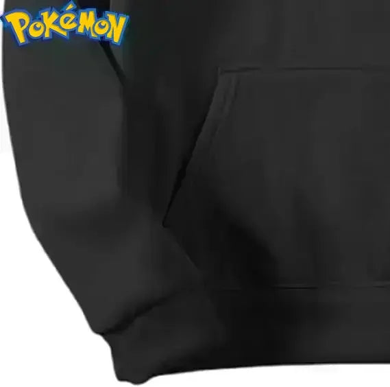 Pokemon Anime Flareon Cotton Hoodie Yellow Color Character Print with Fire Effect Pattern on Back and Hood Casual Streetwear