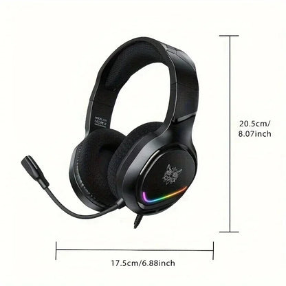 Casque de jeu ONIKUMA X31, casque filaire professionnel, haut-parleur dynamique 50 mm, éclairage RGB, micro réglable pour PC, ordinateur portable, console