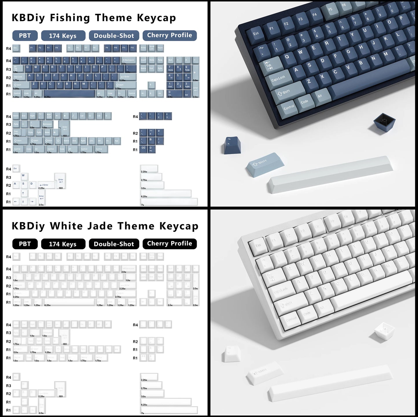 KBDiy GMK Illusion Keycap Perfil Cherry Double Shot PBT ISO Teclas para Kit de Teclado Mecânico Gamer Gaming Point Retro