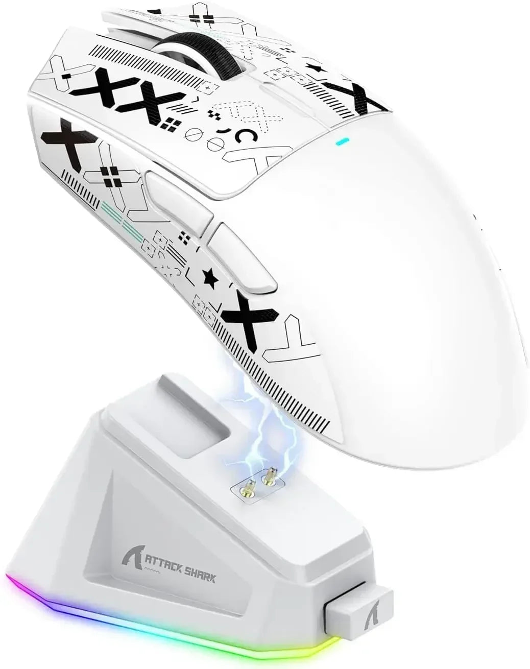 Ratón gaming inalámbrico ATTACK SHARK X11 Original Brand con base de carga, sensor gaming PixArt PAW3311, conexión BT/2.4G inalámbrica/con cable