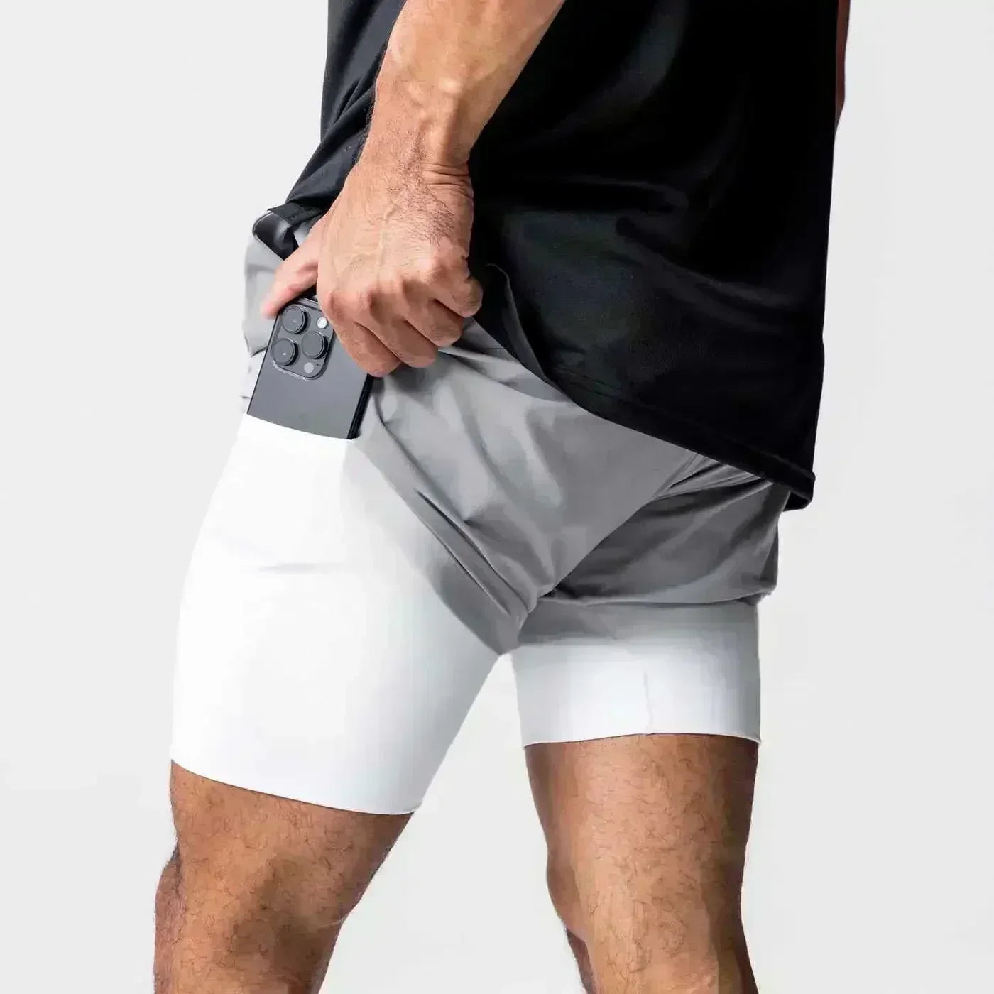 Dragon Ball Men's Double Shorts Vegeta Japanese Anime Summer Fake Two-piece Sports Shorts 2-in-1 Harajuku Y2K Fitness Pants
