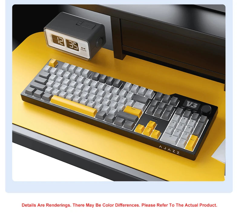 Neue AJAZZ AK35I V3 MAX Tri-Mode kabelgebundene Bluetooth-Wireless-Gaming-Tastatur mit Gasket-Struktur, Full-Key-Hot-Swap, 104 Tasten, individuell anpassbare Tastatur