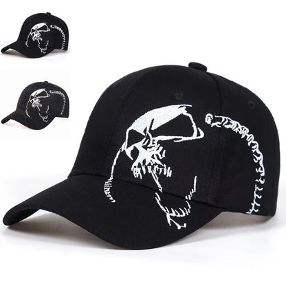Unisex Skeleton Embroidery Baseball Caps Outdoor Adjustable Spring and Autumn Casual Sunscreen Hat