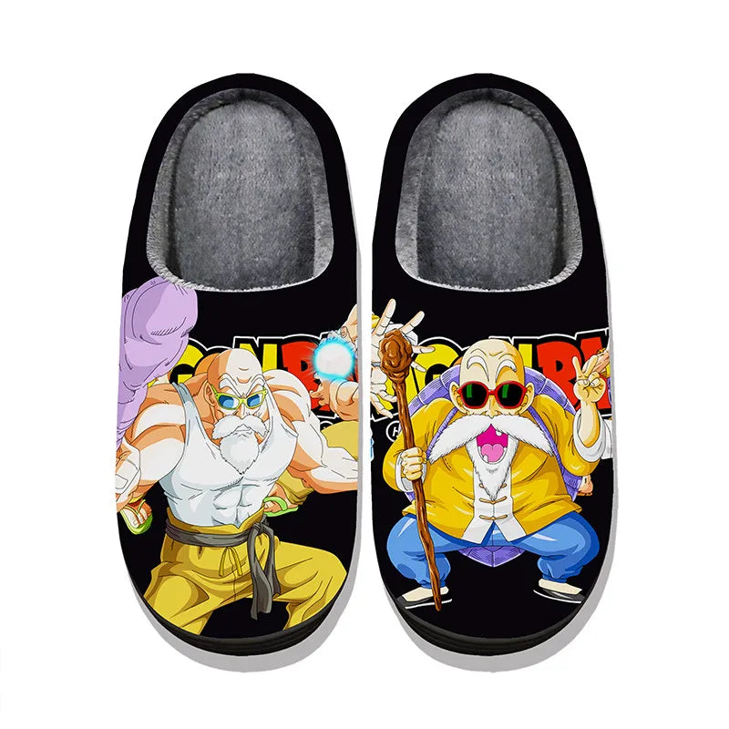 Anime Dragon Ball Plush Slippers Goku Vegeta Winter Fuzzy Warm Cotton Shoes Cute Cosplay Men Home Indoor Non-Slip Slipper Gifts