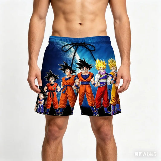 2026 Summer Dragon Ball Gogeta SSJ4 Printed Shorts Men Retro Classic Oversized Fitness Gym Streetwear Unisex Adult & Kids