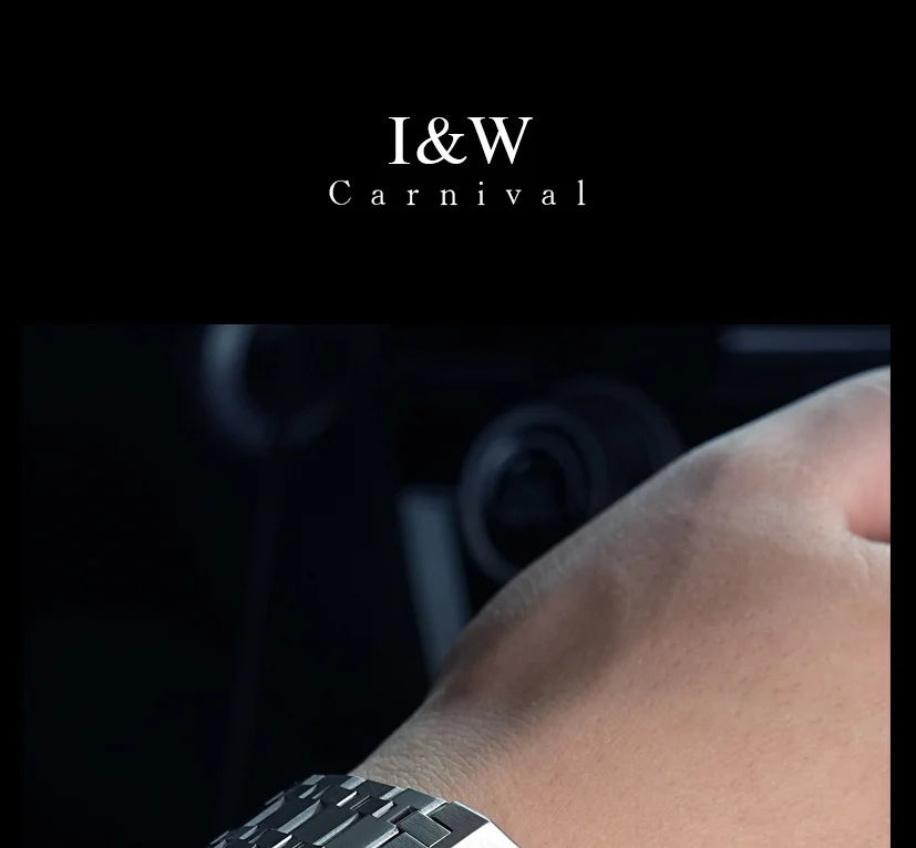 CARNIVAL Men's Mechanical Watch Brand Luxury Sapphire NH36 Movement Automatic Wrist Watches 50m Waterproof for Men
