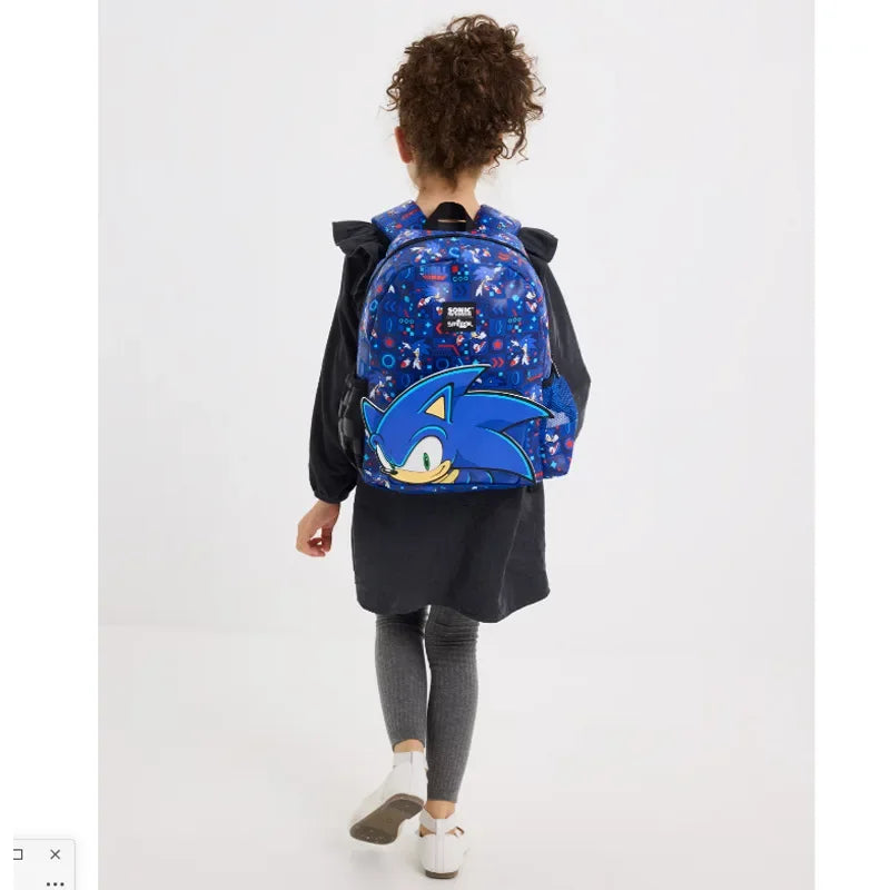 NEW High-quality Original Blue Boy Sonic Children's Backpack Cartoon Stress-relief Bag Hedgehog Anime Stationery Student Gift