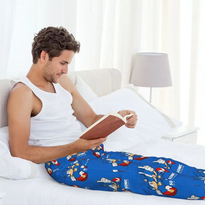 Custom Print Men's Soniced Pajama Pants Hedgehog Game Sleepwear Sleep Lounge Bottoms with Pockets