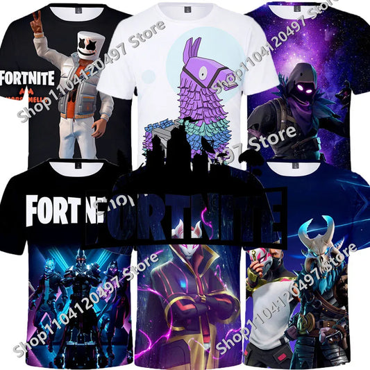 Japán anime Fortnite nyári póló férfiaknak és nőknek, Battle Royale, rövid ujjú, hétköznapi, kényelmes, laza Harajuku streetwear