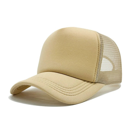 Casquette unisexe décontractée en maille unie, casquette de baseball ajustable à fermeture à pression, pour femmes et hommes, casquette de camionneur hip-hop, streetwear, casquette « Dad Hat »