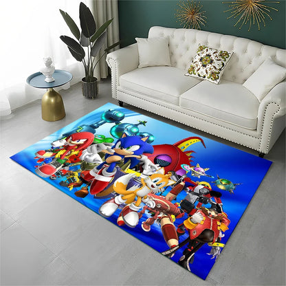 Classic Game S-Sonic Cartoon Non-Slip Area Rug for Living Room,Bedroom,Playroom,Soft Carpet Floor Mat Home Decor Rug Kids Room
