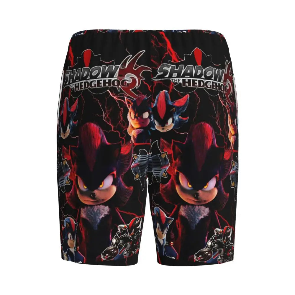 Custom Shadow The Hedgehog Sonic Poster Short Pajama Pants Men Sleepwear Sleep Lounge Bottom Shorts Sleeping Pants