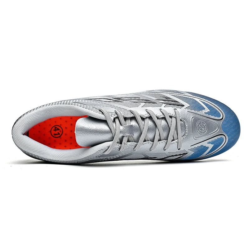Chaussures de football populaires à tige basse FG/TF, unisexe, pour terrain, entraînement rapide, crampons antidérapants à crampons longs