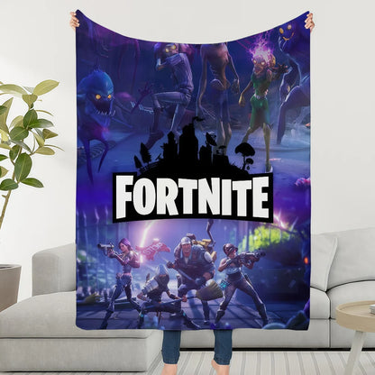 Manta Decorativa Super Aconchegante em Peluche para Sala de Estar, F-FORTNITES-ES, Sala de Jogo, Sofá, Presentes de Aniversário Infantis