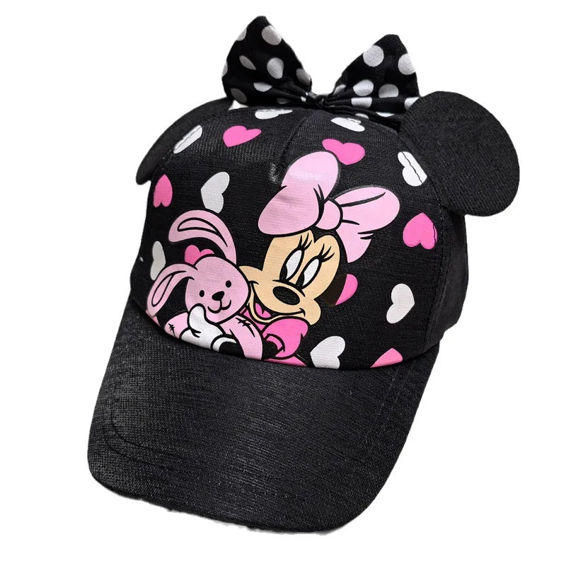 Casquette de baseball Disney Minnie Mickey Anime en coton et polyester, avec personnage de dessin animé, visière, pour déguisement, cadeau d'anniversaire pour enfants