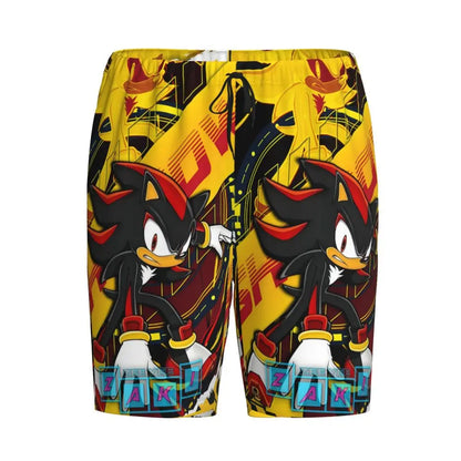 Custom Shadow The Hedgehog Sonic Poster Short Pajama Pants Men Sleepwear Sleep Lounge Bottom Shorts Sleeping Pants