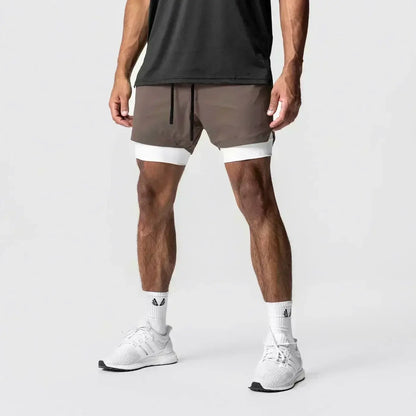 Dragon Ball Men's Double-layer Shorts Son Goku Summer Japanese Anime Fake Two-piece Sports Fitness Quick-drying Shorts, produit gaming premium Fraquane