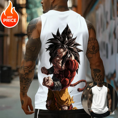 Son Goku Anime Dragon Ball Super Saiyan Harajuku Spring Summer Tank Top Casual Sports Fitness Pure Cotton Sleeveless Shirt Y2K