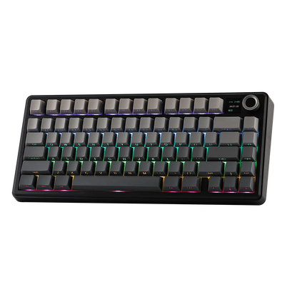EPOMAKER X AULA F75 MAX kompakte mechanische Tastatur im 75-%-ANSI-Layout, kabelgebunden/Bluetooth/2.4GHz kabellos, mit TFT-Bildschirm und Drehregler