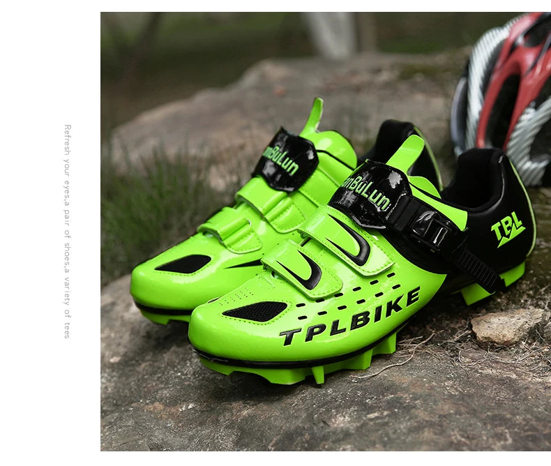 New Men’s and Women’s Bicycle Shoes Outdoor Cycling Shoes with Three Functional Soles Professional Training Shoes
