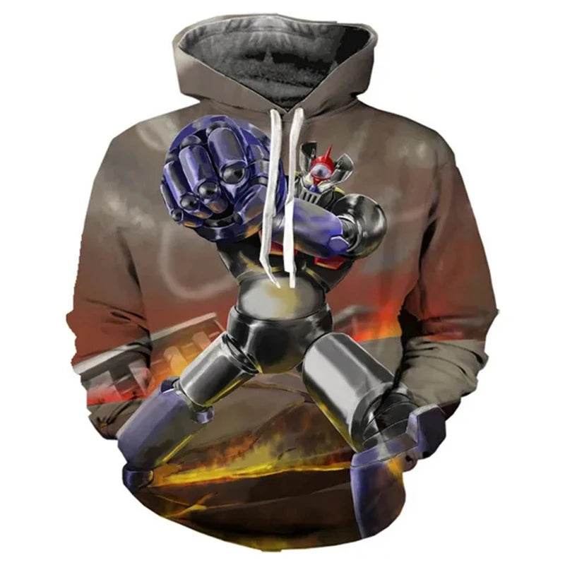Autumn Mazinger Z Anime Robot 3D Print Hoodies Men Women Fashion Oversized Sweatshirts Hoodie Male Pullovers Tracksuit Clothing