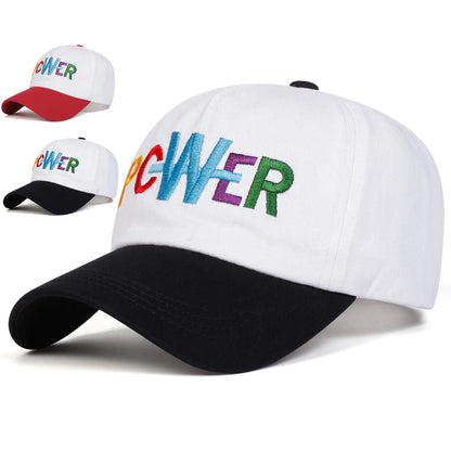 Unisex PCWER Letter Embroidery Baseball Caps Outdoor Adjustable Spring and Autumn Casual Sunscreen Hat