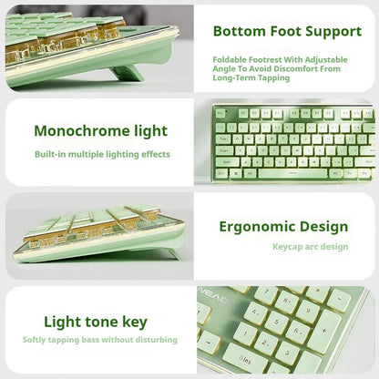 Tastiera cablata silenziosa EWEADN V3 per ufficio e gaming, design con tasti Film Key, ergonomica, per Windows/Laptop/PC/Desktop, accessorio e-sport