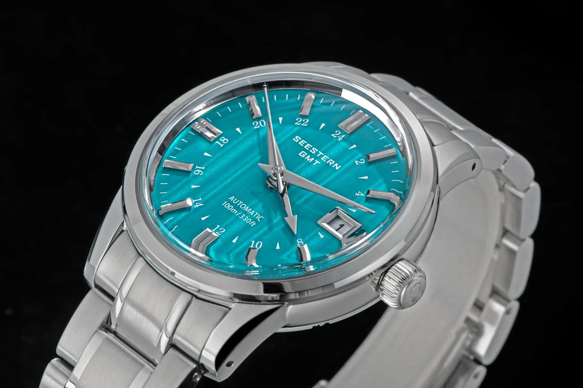 SEESTERN Men's Automatic Mechanical Wristwatch NH34 GMT Movement 10bar Waterproof Domed Sapphire Crystal Watch Limited S446 New