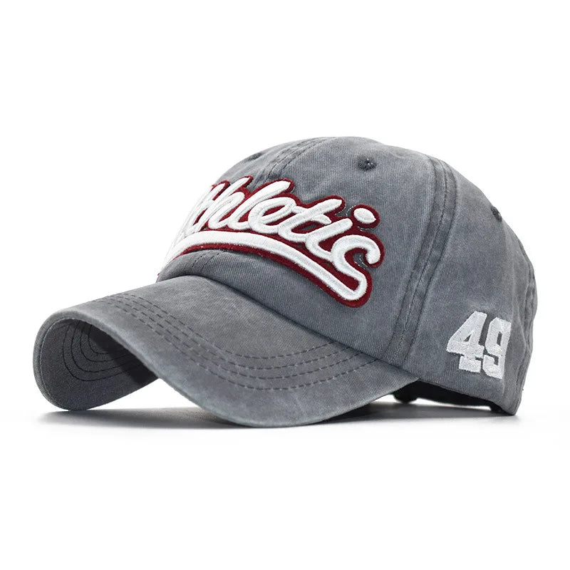 CNTANG Casquette de baseball pour homme, mode estivale, coton, lettres brodées, style hip-hop, snapback, décontractée, pour le plein air, casquettes de sport pour homme, réglable