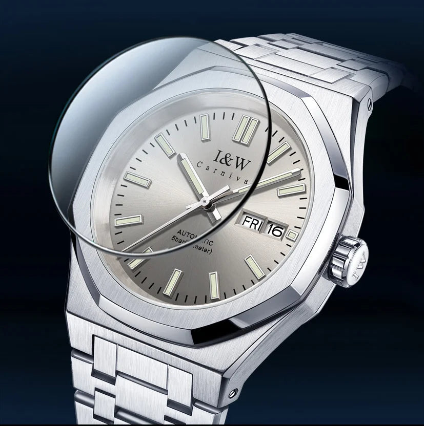 CARNIVAL Men's Mechanical Watch Brand Luxury Sapphire NH36 Movement Automatic Wrist Watches 50m Waterproof for Men
