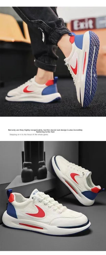 Comfortable Breathable Mesh Sports Shoes, Men's Casual Style, Lightweight Versatile Plain Color, Spring Summer Autumn Seasonal Wear