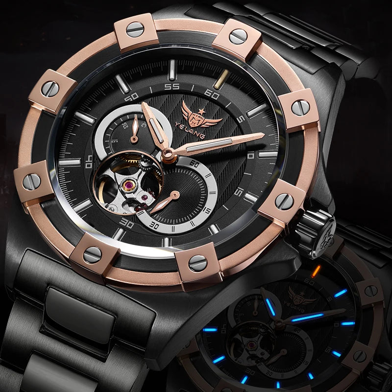 Yelang V1024 Men's Brand Watches 44mm Japan Miyota 82S7 Automatic Mechanical Movement Luminous Men's 100m Waterproof Business Watch