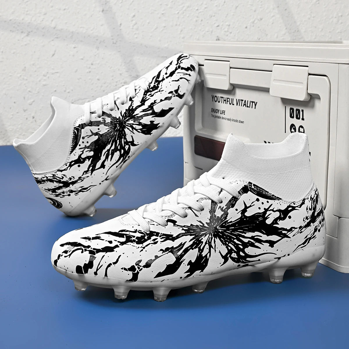 Chaussures de football AG FG pour hommes adultes, légères, en PU, avec crampons en caoutchouc à haute adhérence, pour les entraînements et les matchs de football en extérieur.