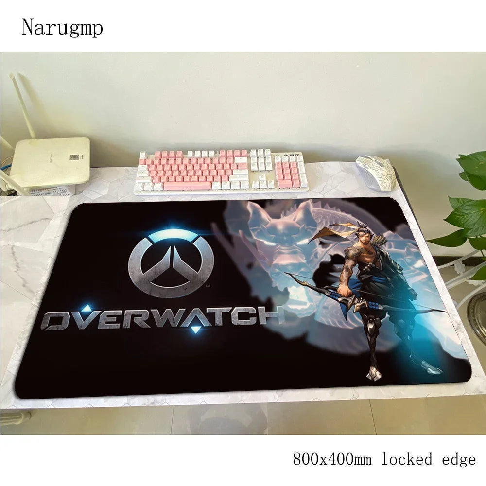 Tapete de rato gaming Overwatch 80x40cm, grande, para secretária de computador, tapete gamer para PC e portátil, presente de Halloween