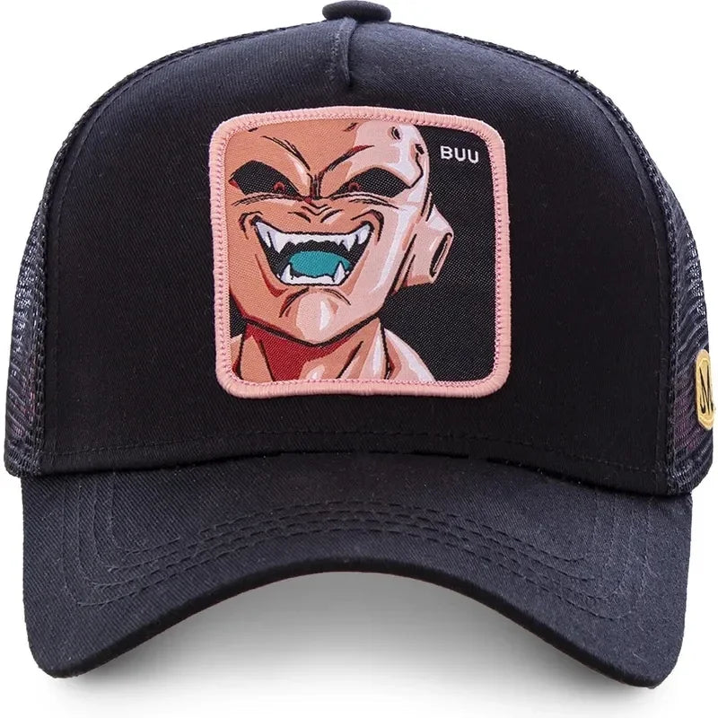 „Dragon Ball“ Son Goku kepurė, vasarinė kelioninė kepurė su snapeliu, vyriška siuvinėta hip-hop stiliaus kepurė su saulės skydeliu, reguliuojama „trucker“ stiliaus tinklinė kepurė