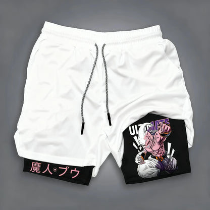 Dragon Ball GOKU Vegeta Anime Printed Double Layer Shorts 2025 American Summer Men's and Women's Fashion Sports Shorts