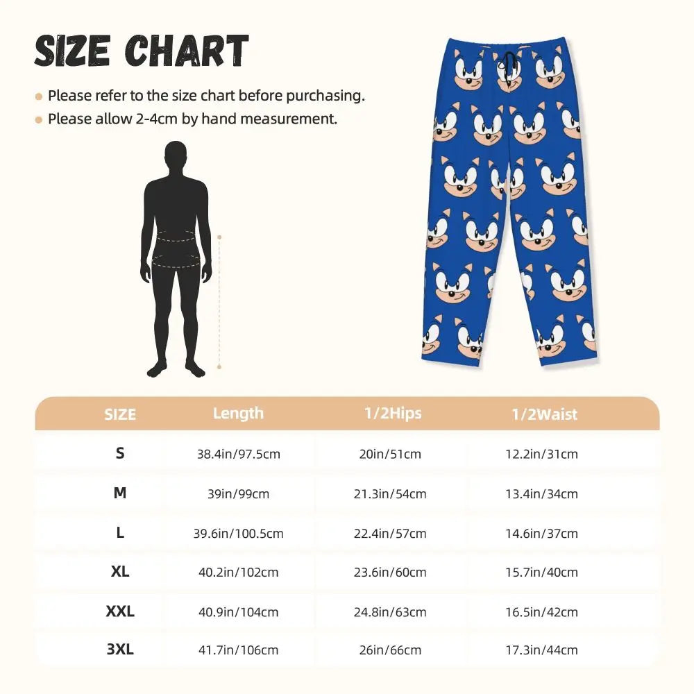 Custom Women Soniced Pajama Pants Printed Hedgehog Game Sleep Sleepwear Bottoms with Pockets