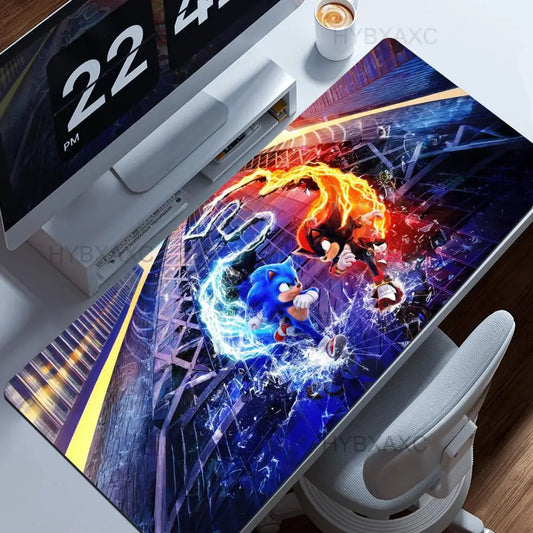Anime Sonic The Hedgehog Mouse Mat Desk Mat With Pad Gaming Accessories Prime Gaming XXL Keyboard Pad Padding Mat
