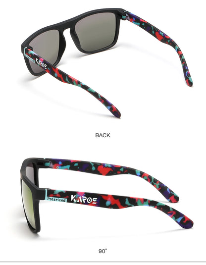 Karos Vintage Polarized Sunglasses Fashion Square Travel Driving Fishing Glasses Men Women Sports UV400 Eyewear Box YZ2024WB
