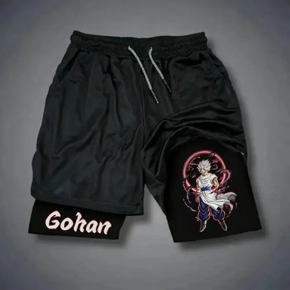 2026 Dragon Ball Goku Unisex Harajuku Anime Printed Summer New Product Loose Sports Breathable Quick Drying Double Layer Shorts