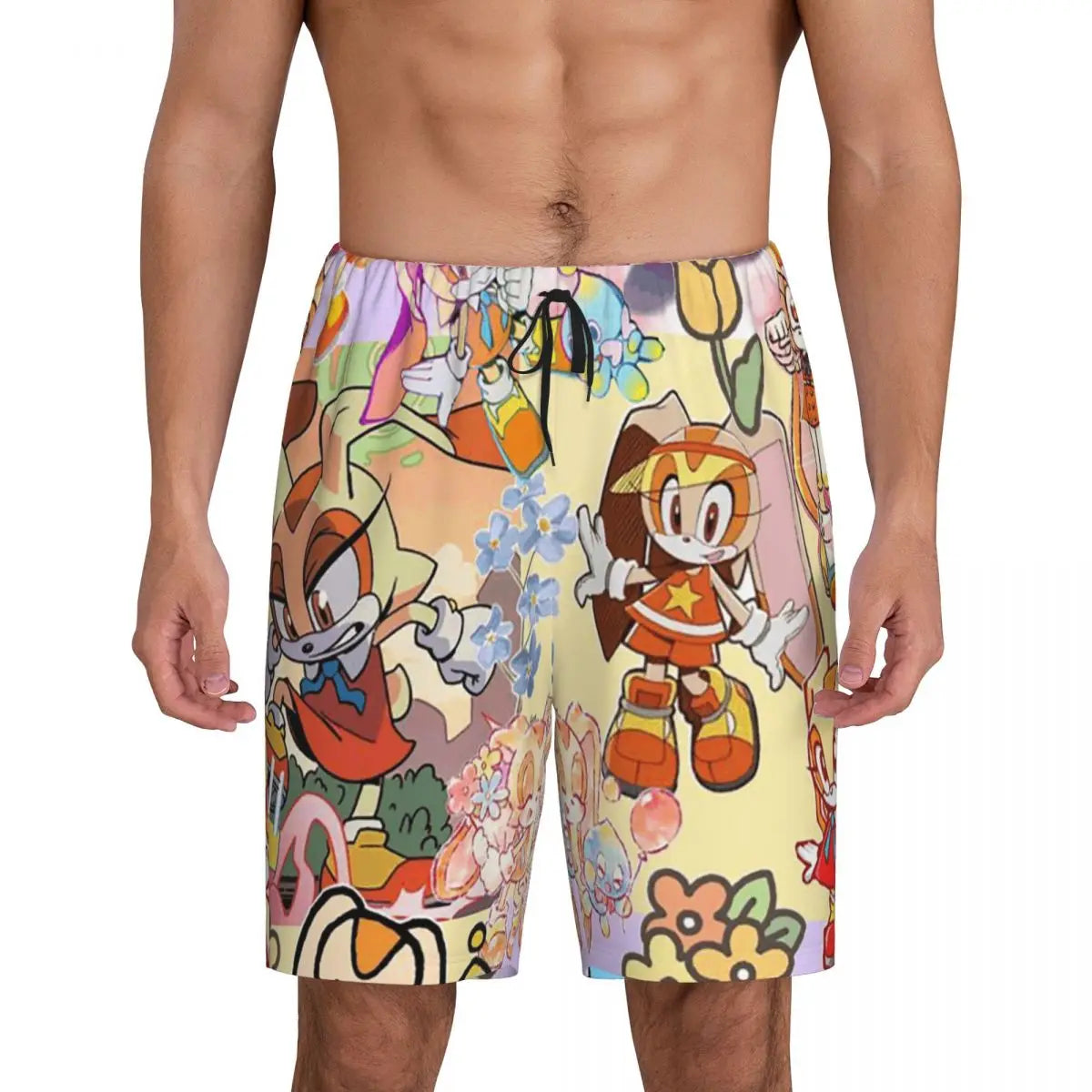 Custom Shadow The Hedgehog Sonic Poster Short Pajama Pants Men Sleepwear Sleep Lounge Bottom Shorts Sleeping Pants