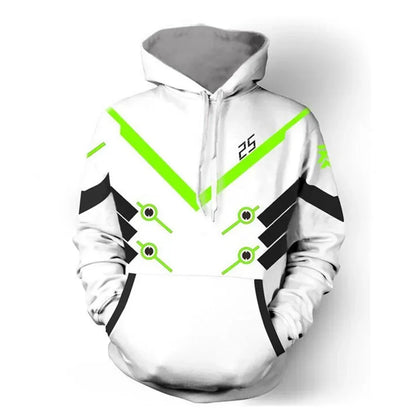 Anime gaming hoodie majica s kapuljačom, 3D print Overwatches DVA DJ, cosplay kostim za žene, muškarce i parove, jakna s kapuljačom, gornji odjevni predmet