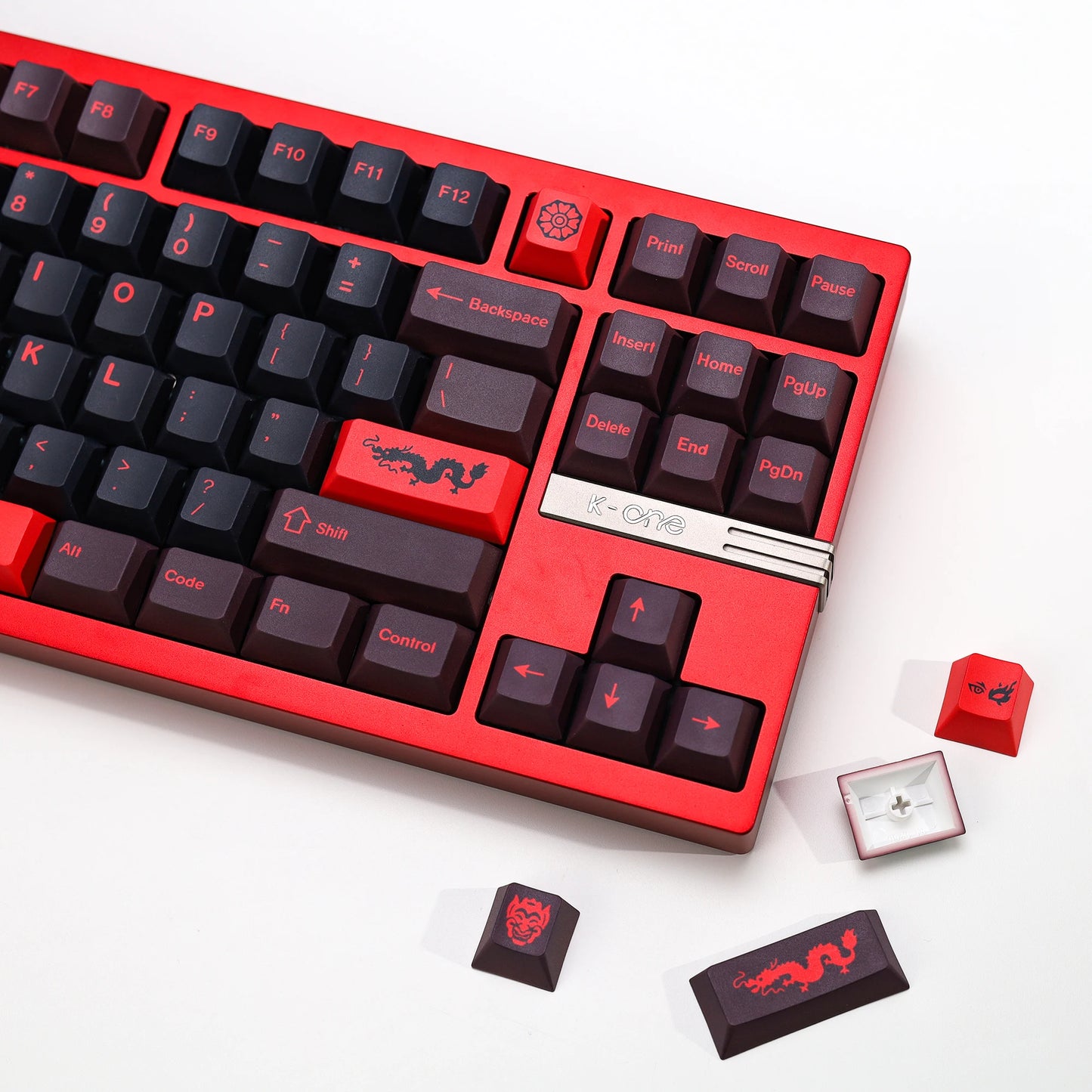 KBDiy GMK Red Dragon Keycaps PBT 143 Keys Set Retro Alice ISO Cherry Profile KeyCap For Custom DIY 60 Mechanical Keyboard Gaming