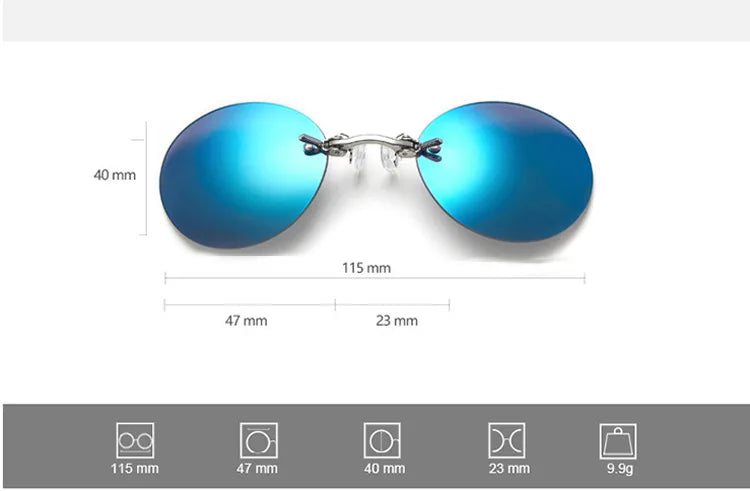 Kulaté bezrámové sluneční brýle pro muže Matrix Morpheus Pánské klasické brýle s nosní sponou Mini bezrámové značkové designové brýle UV400
