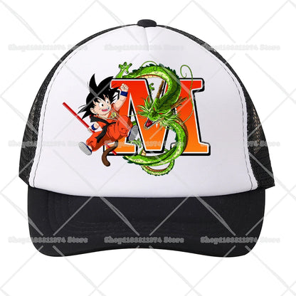Casquettes de baseball en maille Dragon Ball - Dessin animé Son Goku - Lettres - Adultes et enfants - Casquettes de sport - Anime - Été - Protection solaire - Casquette à visière - Cadeau - Nouveauté