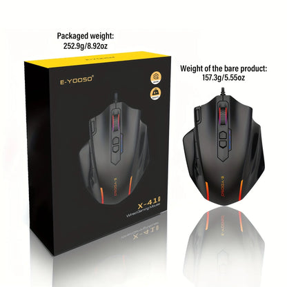 E-YOOSO X-41PRO Wired Mouse Large Gaming Mouse RGB Backlit 11 Programmable Side Buttons Support for Computer PC Laptop Mac